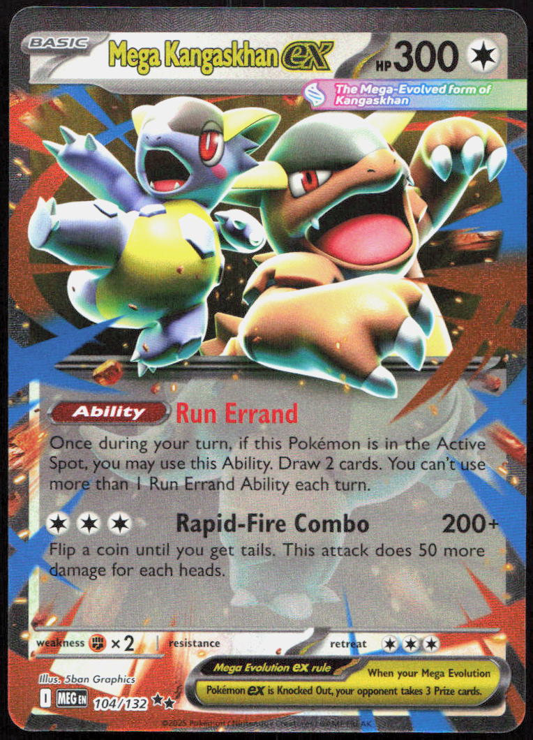 Mega Kangaskhan ex 104/132 Double Rare Mega Evolution Pokemon Holo