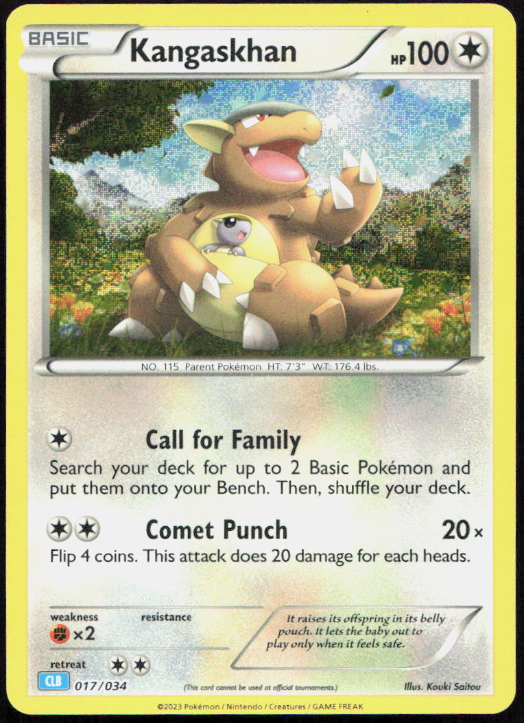 Kangaskhan 017/034 Holo Trading Card Game Classic Pokemon Holo