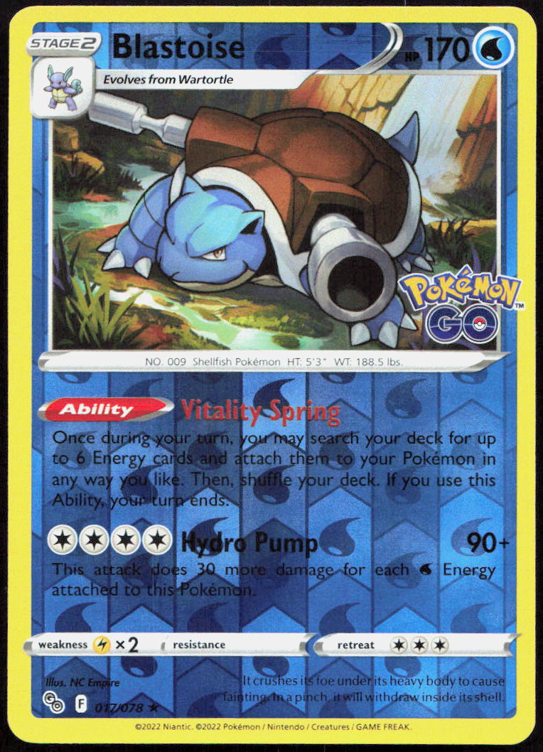 Blastoise 017/078 Rare Pokemon GO Pokemon
