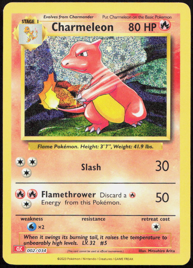 Charmeleon 002/034 Holo Trading Card Game Classic Pokemon Holo