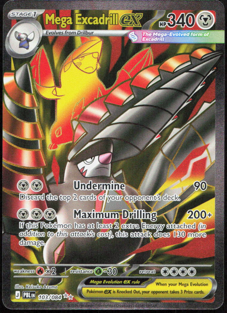 Mega Excadrill ex 103/084 Ultra Rare Pitch Black Pokemon Holo