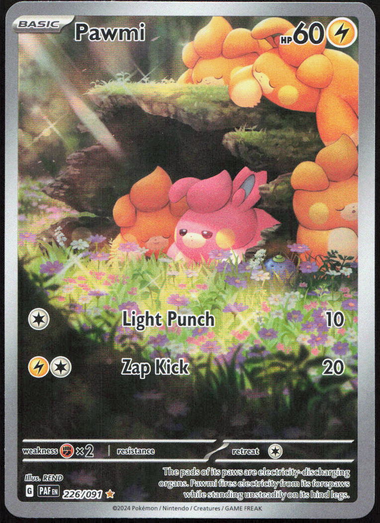 Pawmi 226/091 Illustration Rare Paldean Fates Pokemon