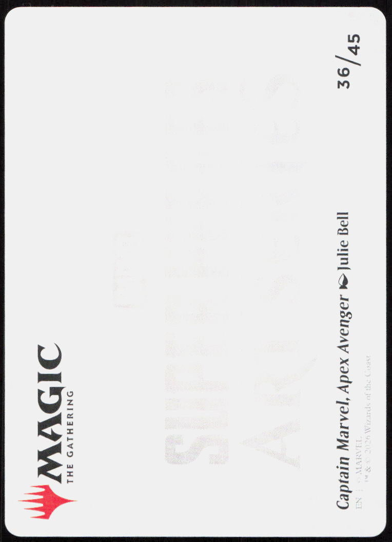 Captain Marvel, Apex Avenger Art Card 36 Art Series: Marvel Super Heroes MTG