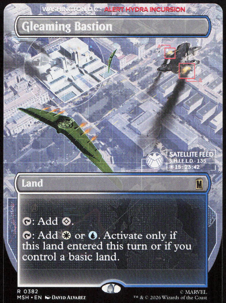 Gleaming Bastion (Borderless) 382 Rare Marvel Super Heroes Magic: The Gathering