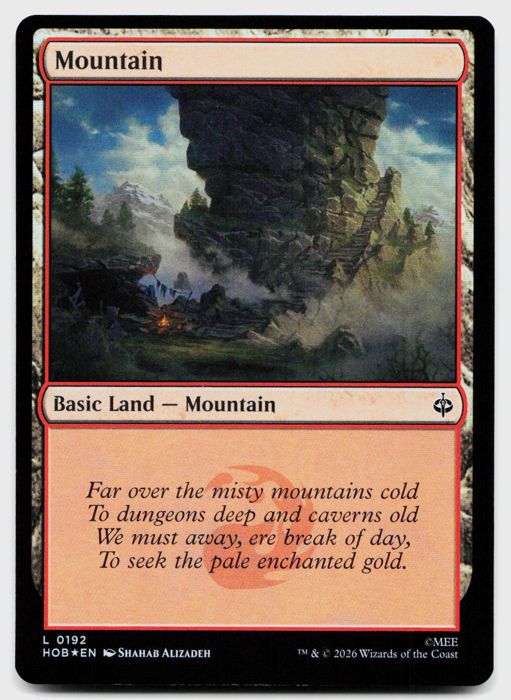Mountain (0192) 192 Land The Hobbit Magic: The Gathering Foil