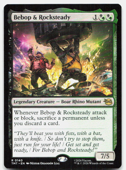 Bebop & Rocksteady 0140 Rare Teenage Mutant Ninja Turtles Magic: The Gathering