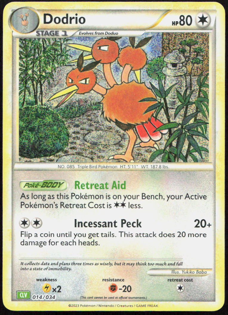 Dodrio 014/034 Holo Classic Collection Trading Card Game Classic Pokemon Holo