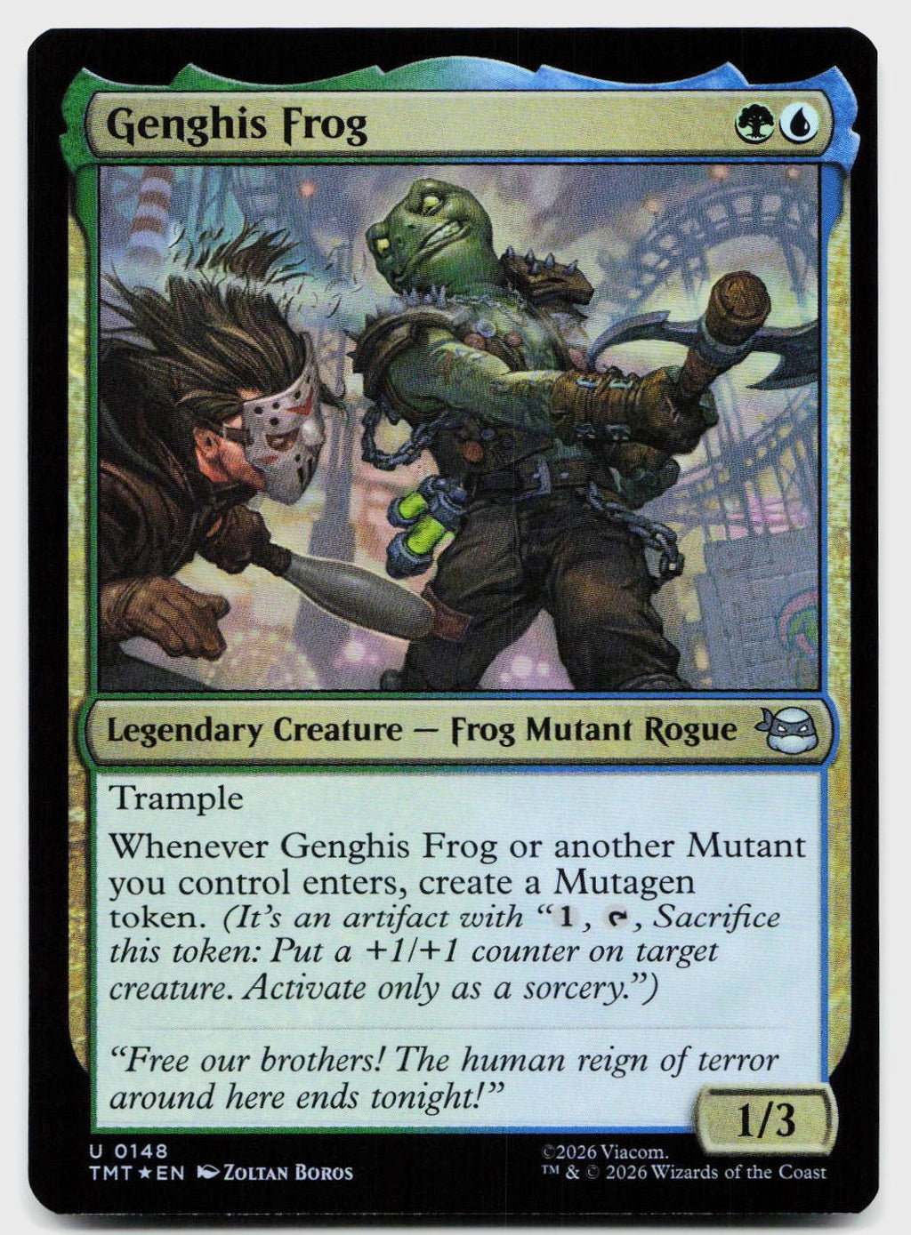 Genghis Frog 0148 Rare Teenage Mutant Ninja Turtles Magic: The Gathering Foil