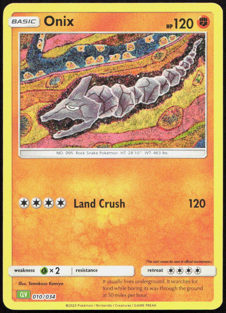 Onix 010/034 Holo Classic Collection Trading Card Game Classic Pokemon Holo