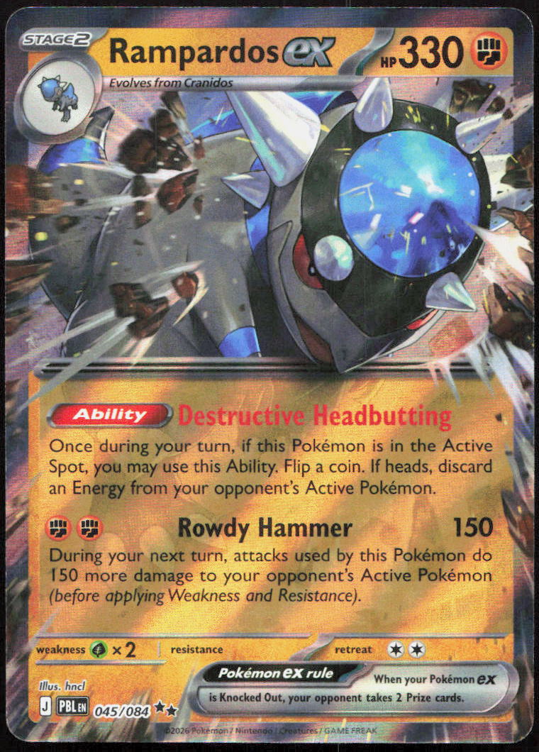 Rampardos ex 045/084 Double Rare Pitch Black Pokemon Holo