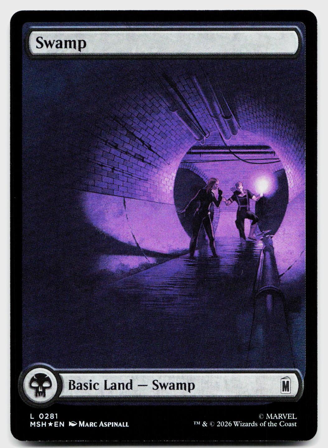 Swamp (0281) 281 Land Marvel Super Heroes Magic: The Gathering Foil