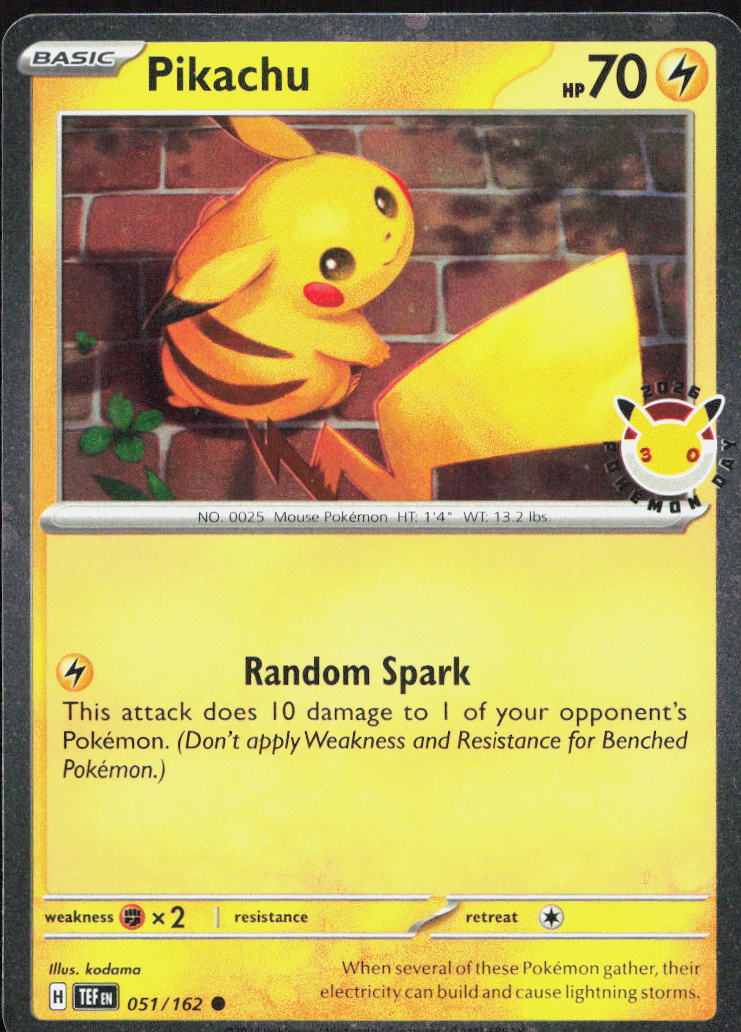 Pikachu (Pokemon Day 2026) 051/162 Holo Miscellaneous Cards & Products Pokemon