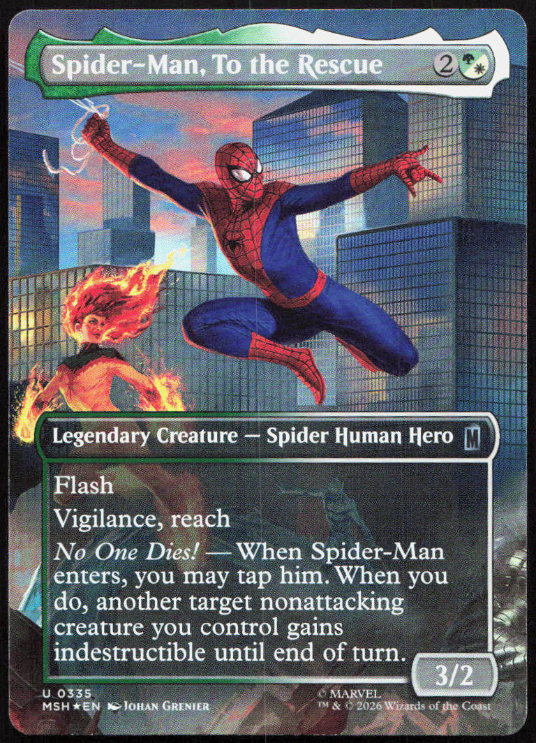 Spider-Man, To the Rescue (Borderless) 335 Marvel Super Heroes MTG