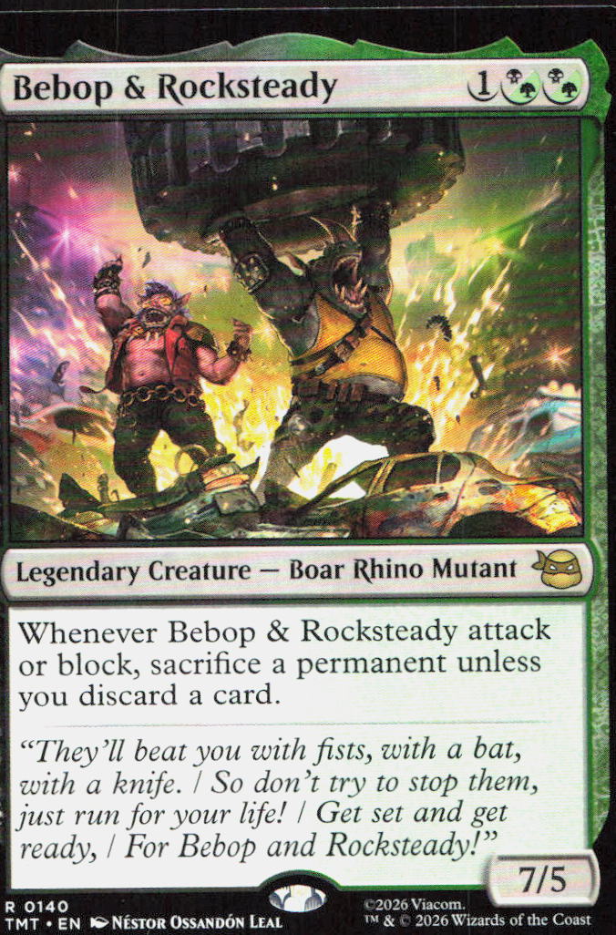 Bebop & Rocksteady 0140 Rare Teenage Mutant Ninja Turtles Magic: The Gathering