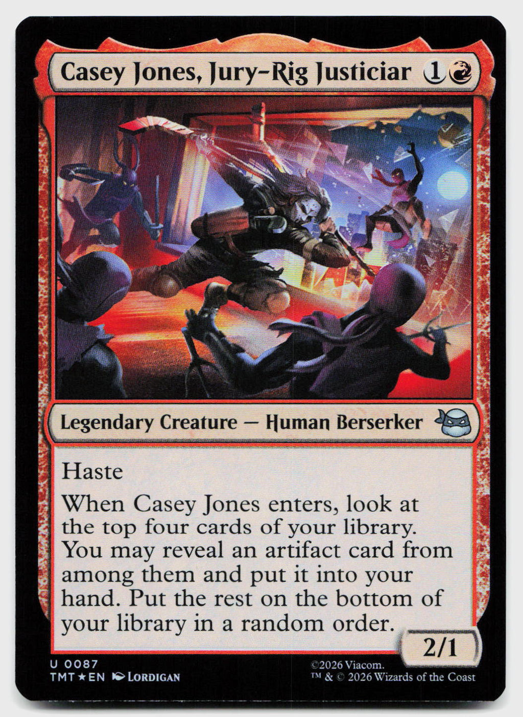 Casey Jones, Jury-Rig Justiciar 0087 Teenage Mutant Ninja Turtles MTG Foil