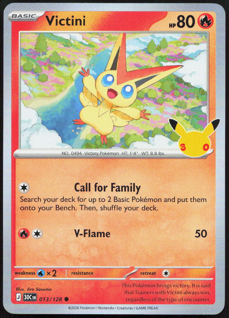 Victini 013/128 Common ME: 30th Celebration Pokemon Holo