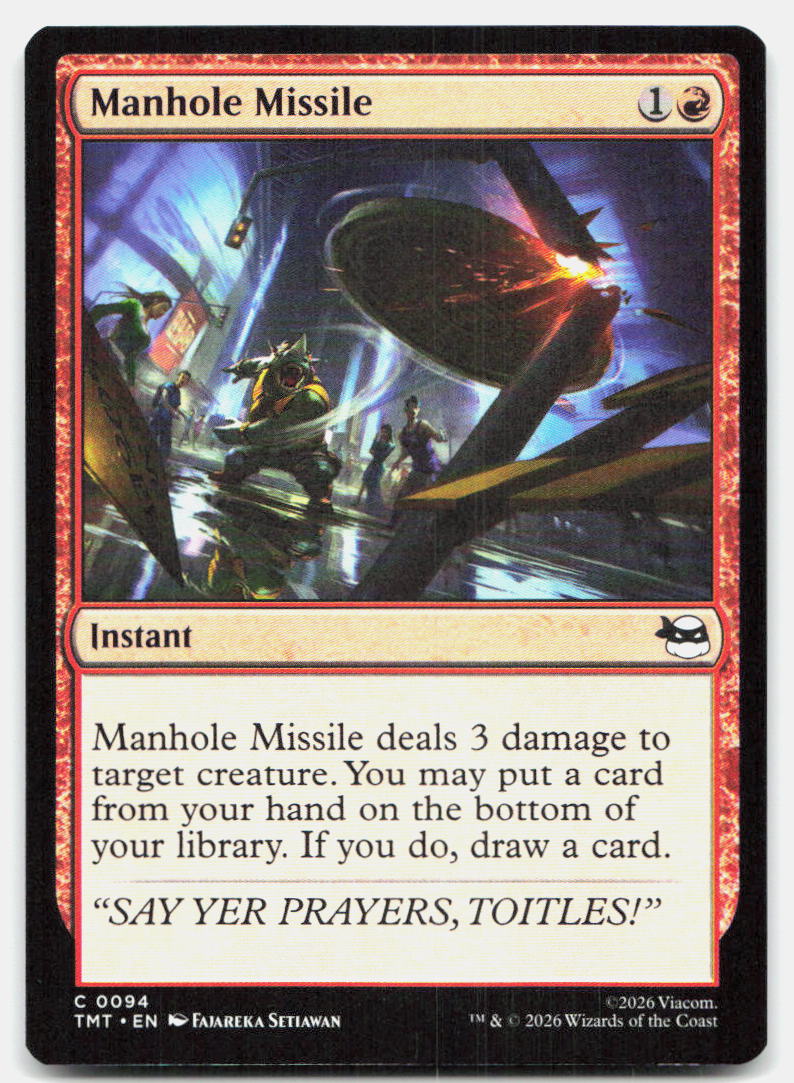 Manhole Missile 0094 Common Teenage Mutant Ninja Turtles Magic: The Gathering