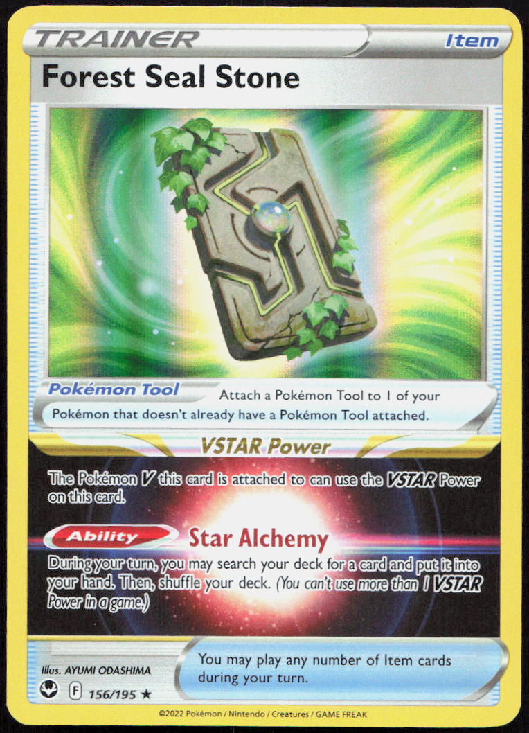Forest Seal Stone 156/195 Holo Rare Silver Tempest Pokemon