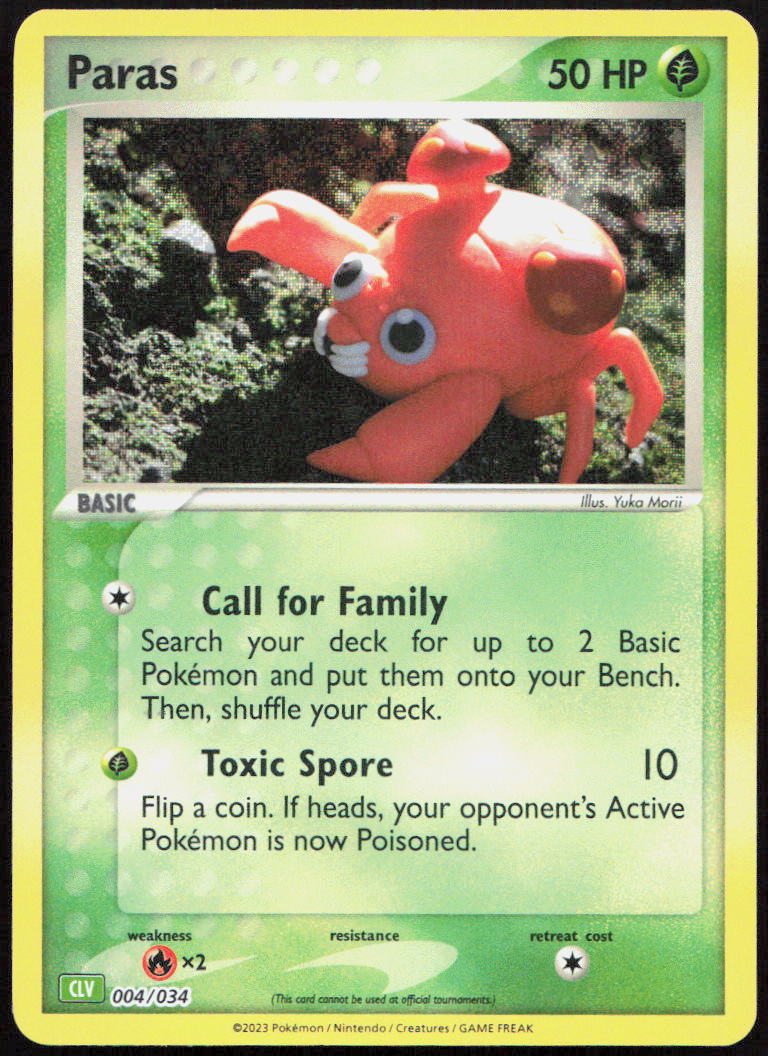 Paras 004/034 Holo Classic Collection Trading Card Game Classic Pokemon Holo
