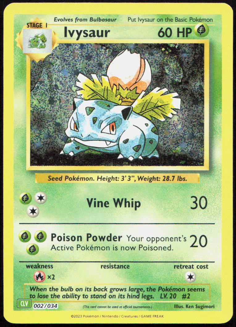 Ivysaur 002/034 Holo Trading Card Game Classic Pokemon Holo
