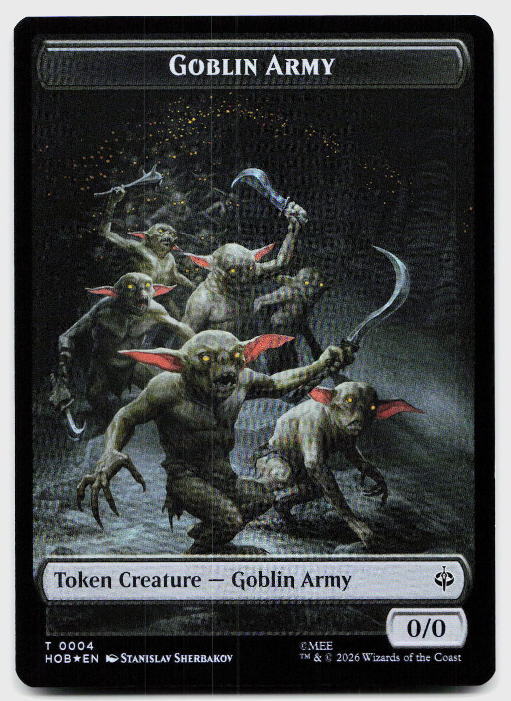 Human Soldier // Goblin Army (0004) Double-Sided Token 2 // 4 The Hobbit MTG