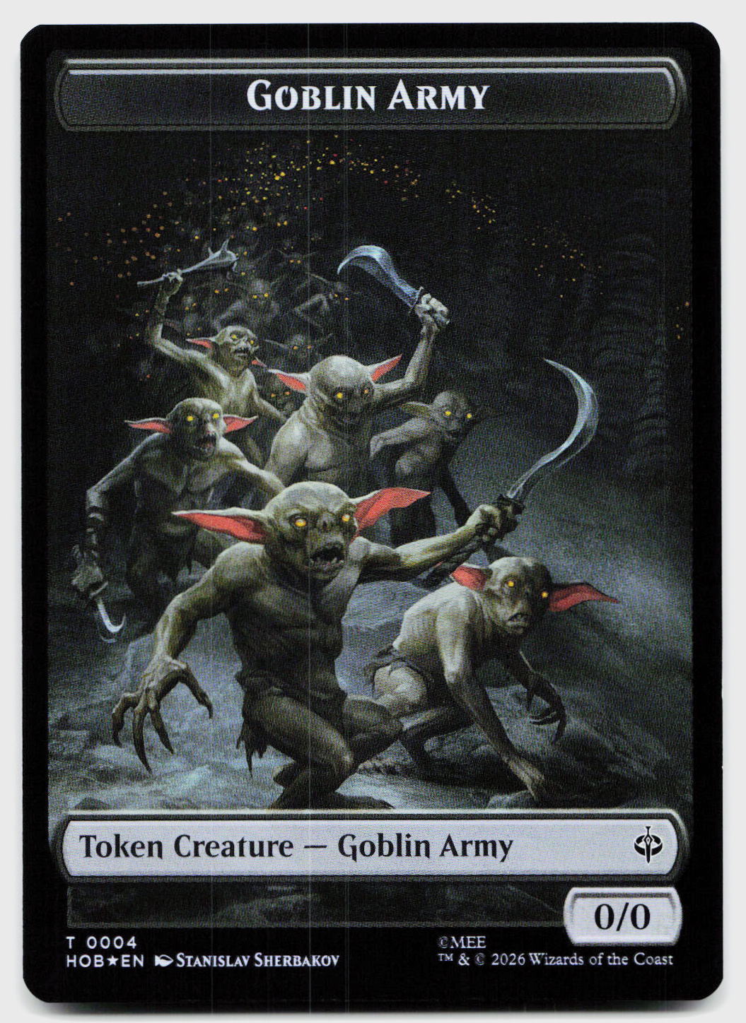 Human Soldier // Goblin Army (0004) Double-Sided Token 2 // 4 The Hobbit MTG