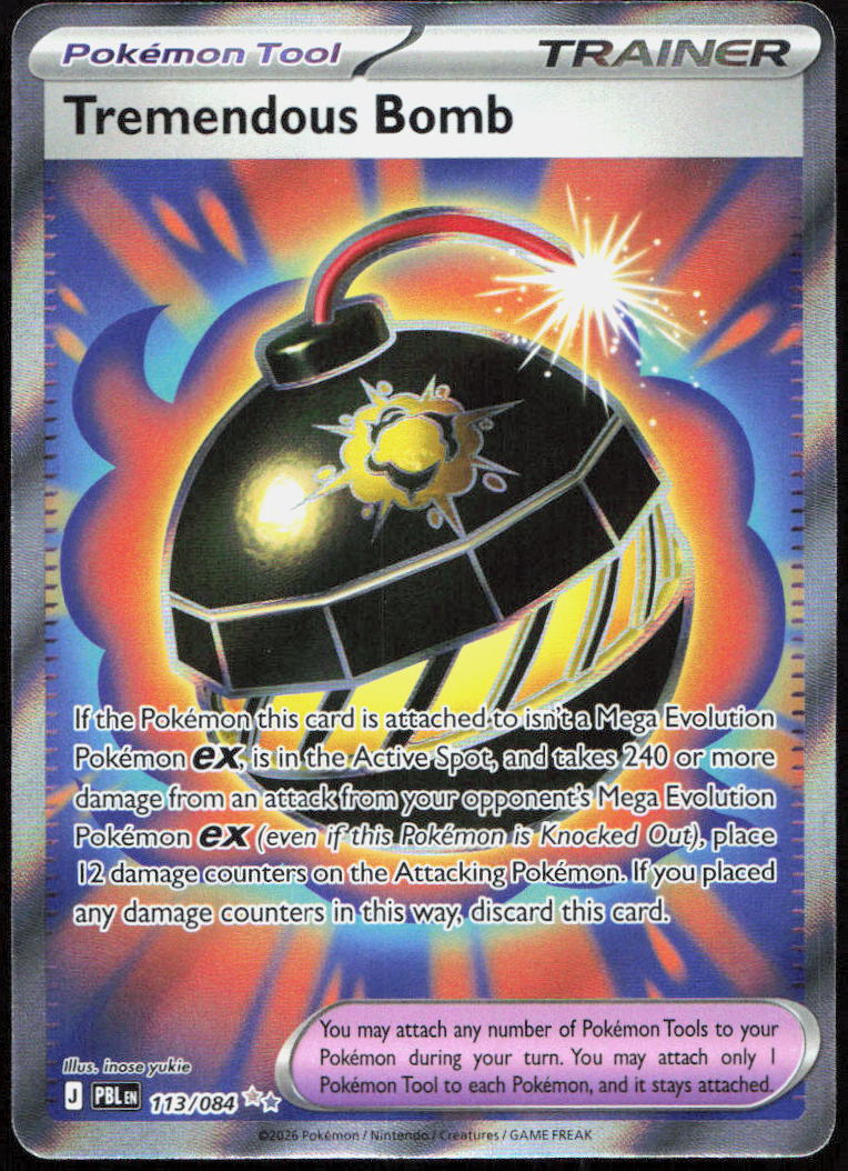 Tremendous Bomb 113/084 Ultra Rare Pitch Black Pokemon Holo