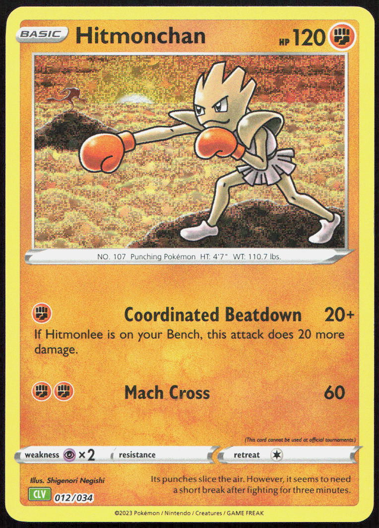 Hitmonchan 012/034 Holo Trading Card Game Classic Pokemon Holo