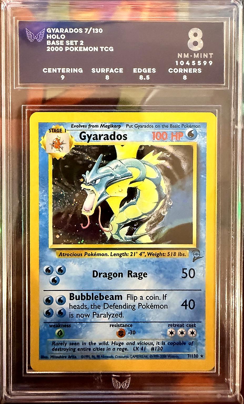 Gyarados 7/130 Holo Rare Base Set 2 Pokemon
