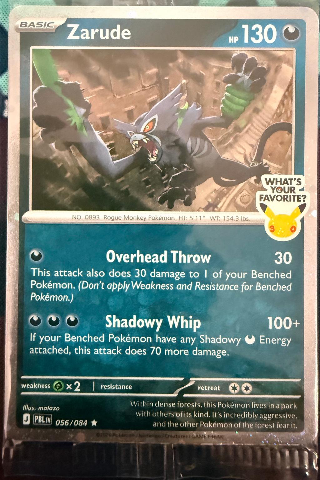 Zarude (What's Your Favorite Stamp) 056/084 Pokémon (Sealed)