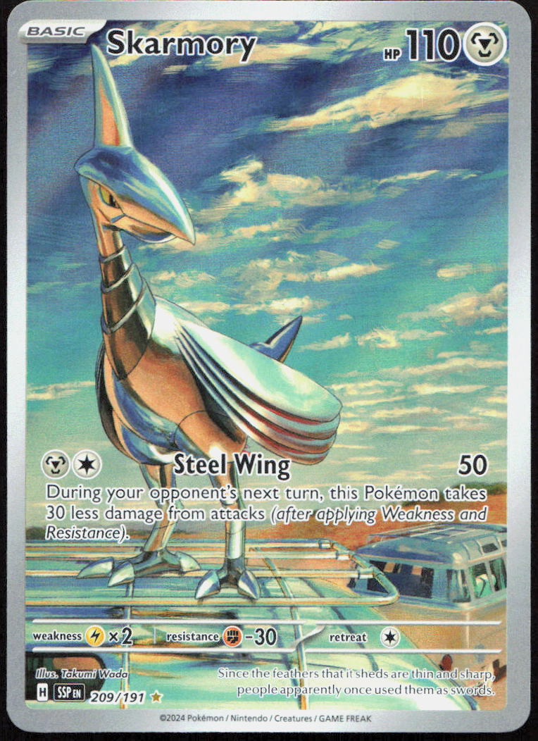 Skarmory 209/191 Illustration Rare Surging Sparks Pokemon Lightly Played