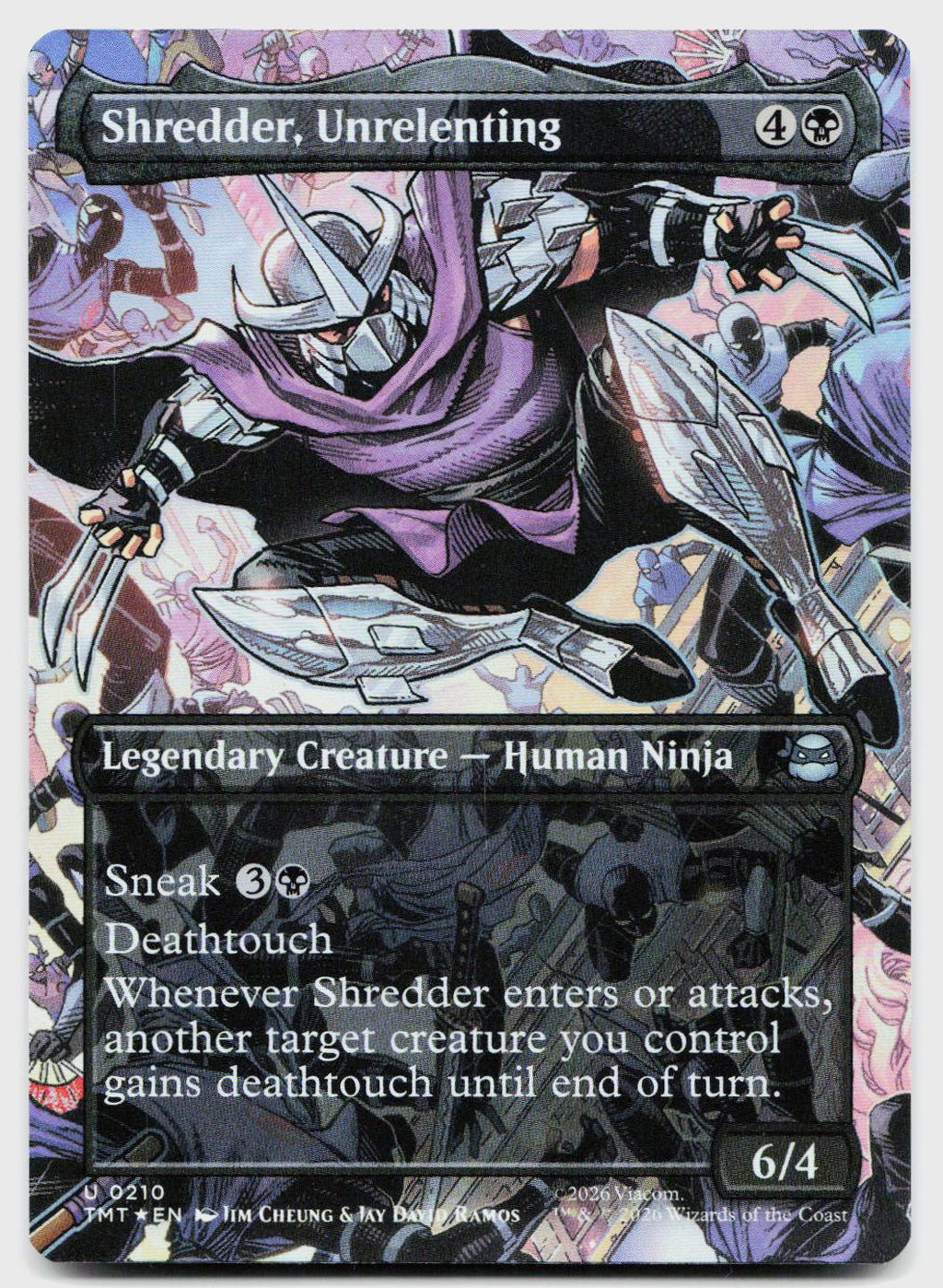 Shredder, Unrelenting (Borderless) 0210 Teenage Mutant Ninja Turtles MTG Foil