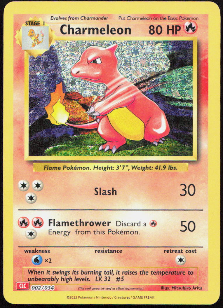 Charmeleon 002/034 Holo Trading Card Game Classic Pokemon Holo