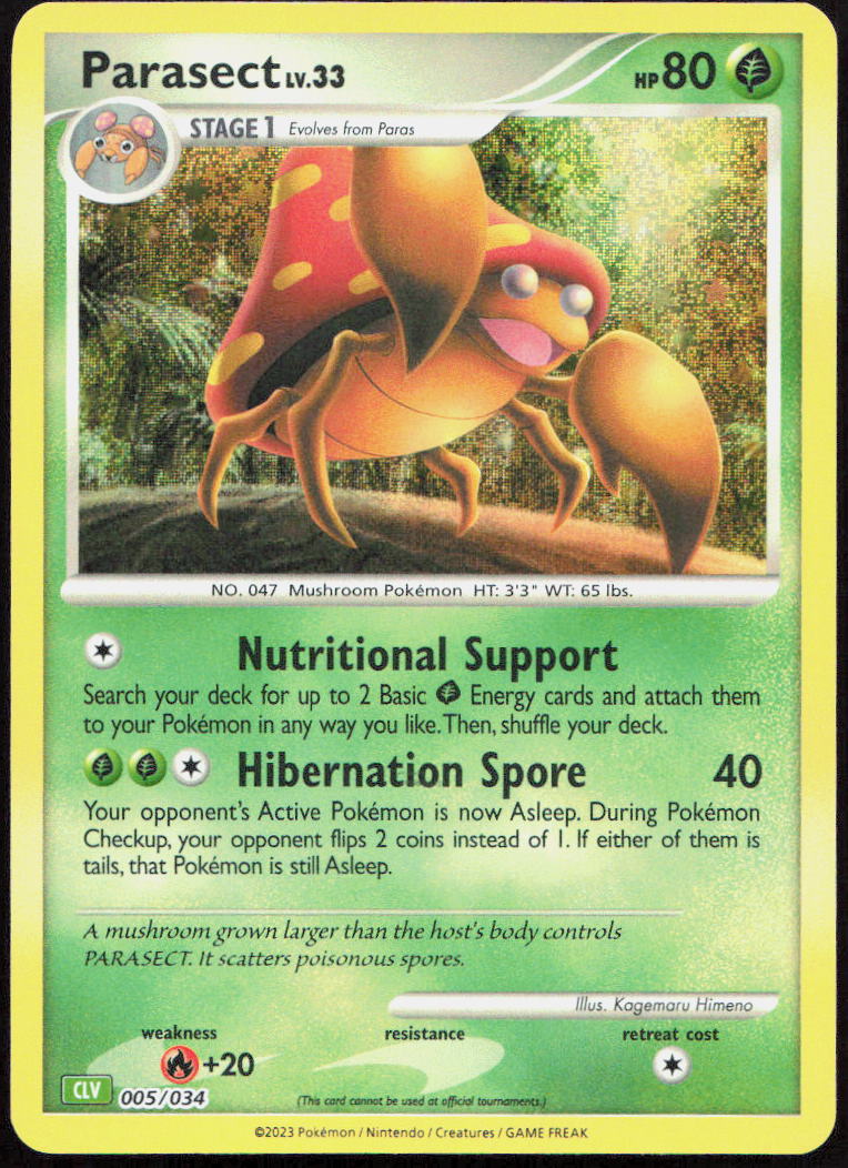 Parasect 005/034 Holo Trading Card Game Classic Pokemon Holo