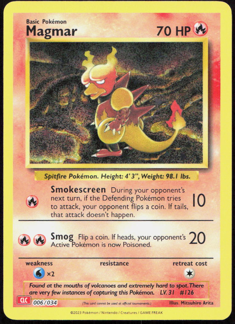 Magmar 006/034 Holo Classic Collection Trading Card Game Classic Pokemon Holo