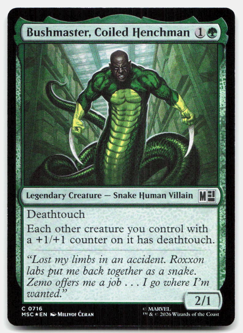 Bushmaster, Coiled Henchman 716 Commander: Marvel Super Heroes MTG