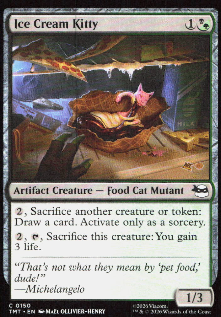 Ice Cream Kitty 0150 Common Teenage Mutant Ninja Turtles Magic: The Gathering