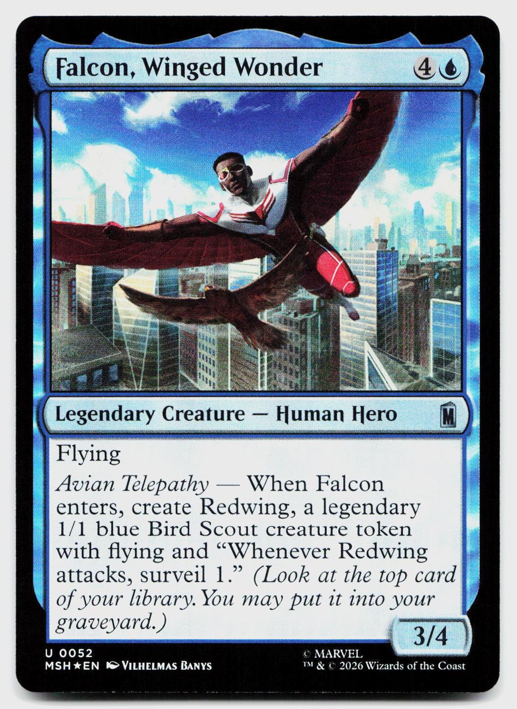 Falcon, Winged Wonder 52 Uncommon Marvel Super Heroes Magic: The Gathering Foil
