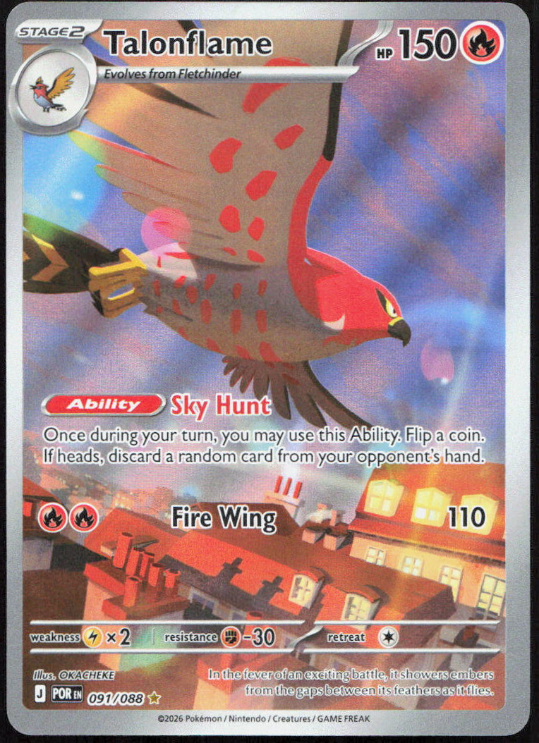 Talonflame 091/088 Holo Illustration Rare Perfect Order Pokemon