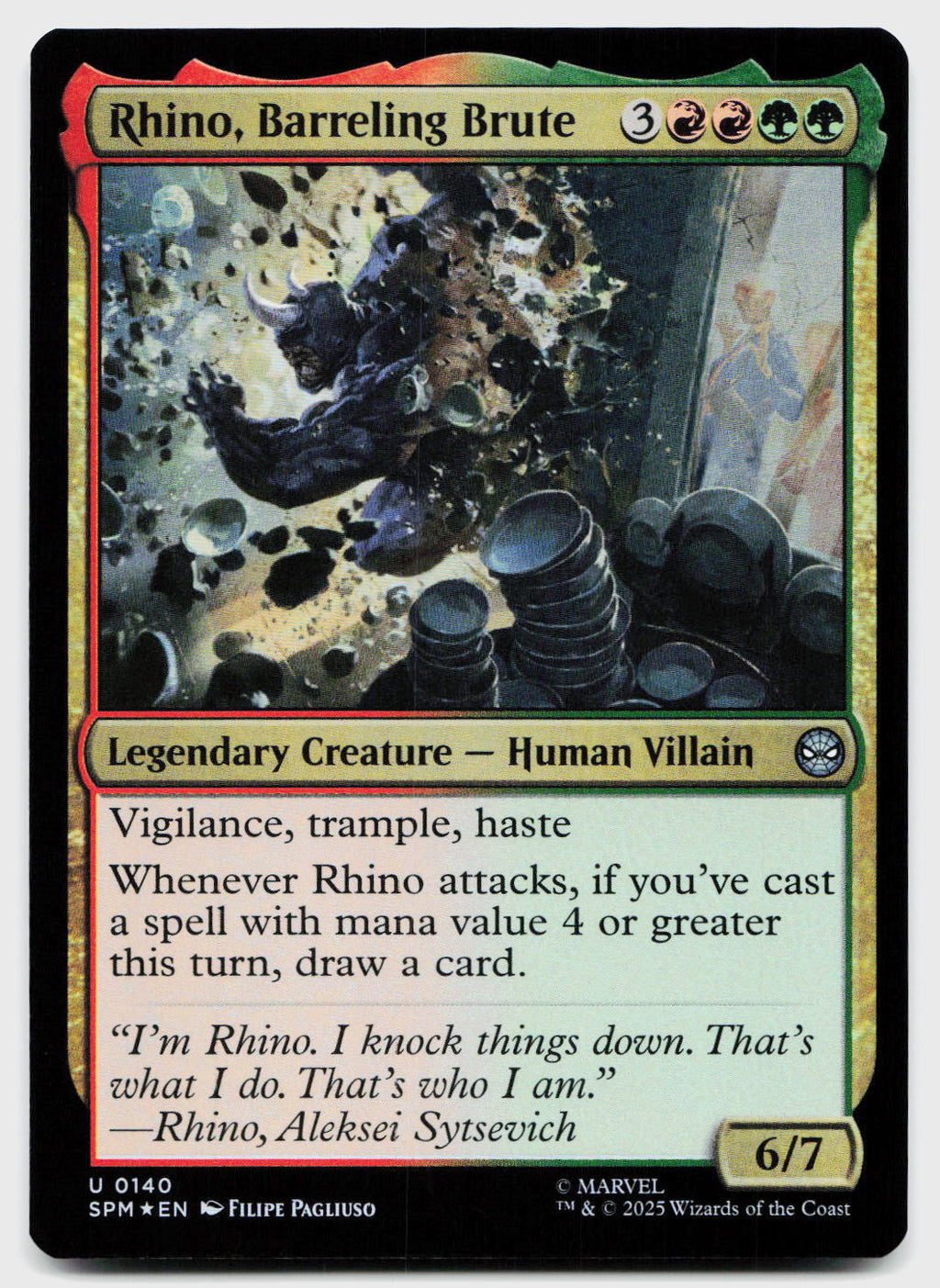 Rhino, Barreling Brute 140 Uncommon Marvel's Spider-Man Magic: The Gathering