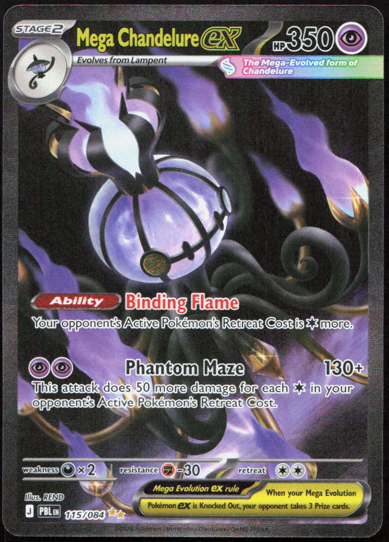 Mega Chandelure ex 115/084 Special Illustration Rare Pitch Black Pokemon Holo