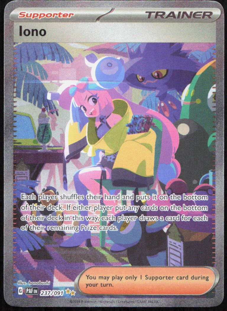 Iono 237/091 Special Illustration Rare Paldean Fates Pokemon