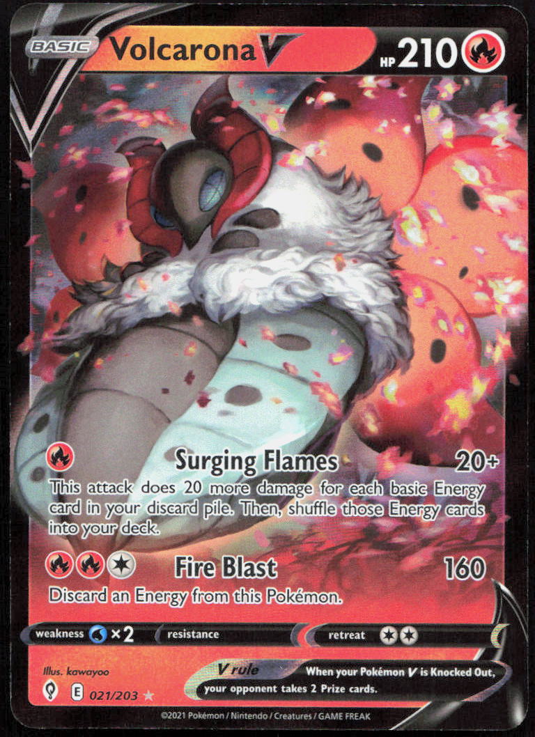 Volcarona V 021/203 Holo V Rare Evolving Skies Pokemon