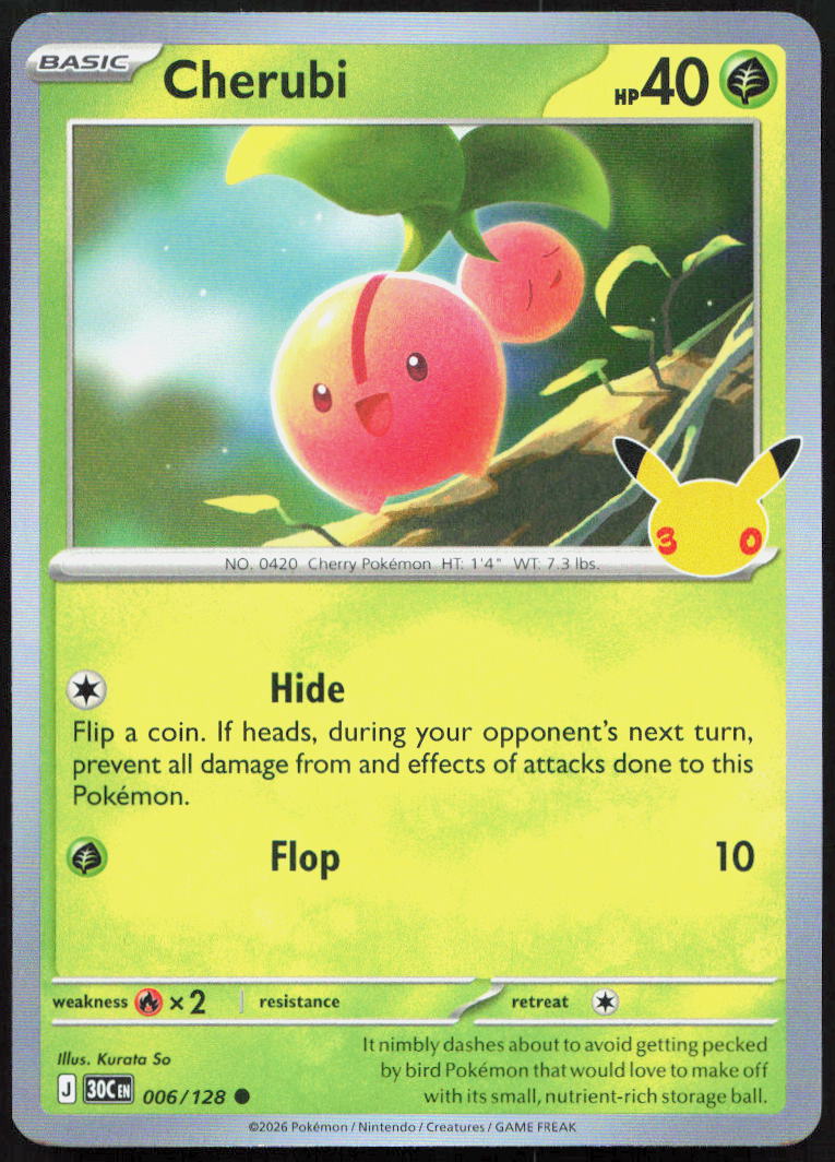 Cherubi 006/128 Holo Common ME: 30th Celebration Pokemon