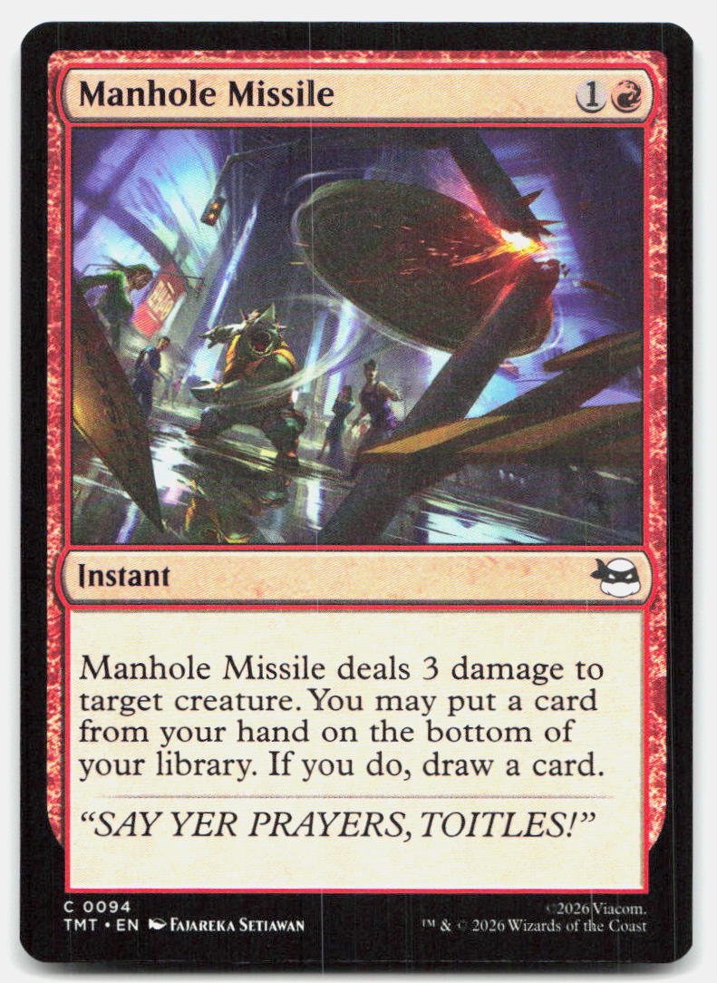 Manhole Missile 0094 Common Teenage Mutant Ninja Turtles Magic: The Gathering