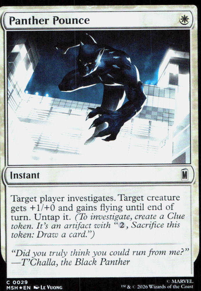Panther Pounce 29 Common Marvel Super Heroes Magic: The Gathering