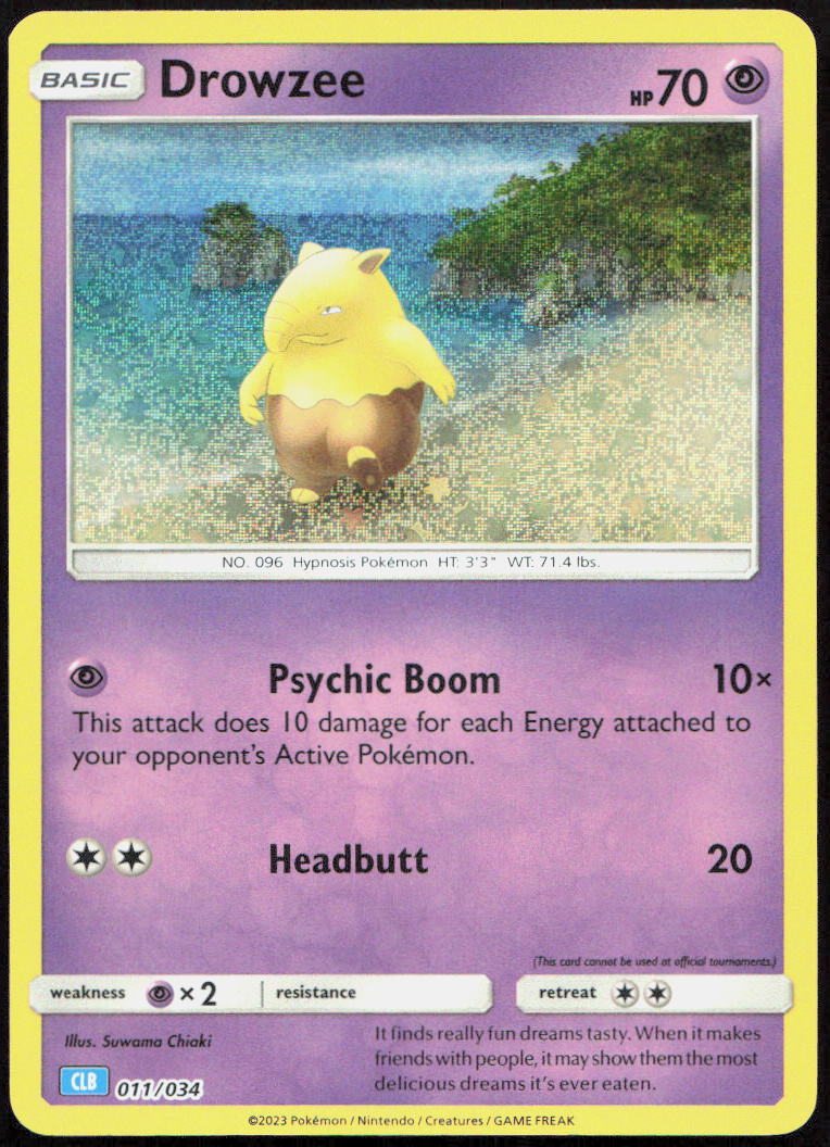 Drowzee 011/034 Holo Trading Card Game Classic Pokemon Holo