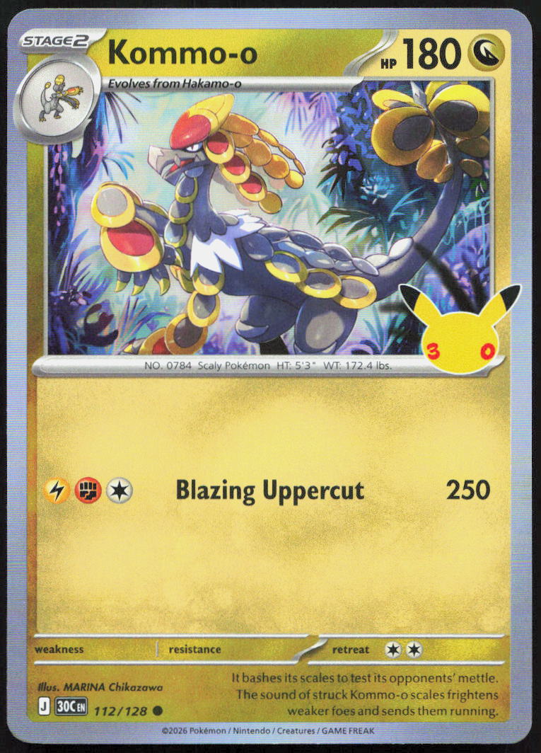 Kommo-o 112/128 ME: 30th Celebration Pokemon Holo