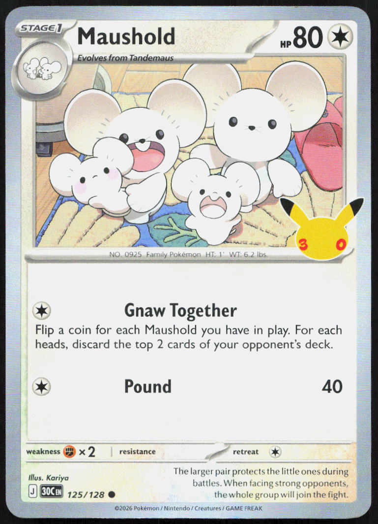 Maushold 125/128 Common ME: 30th Celebration Pokemon Holo
