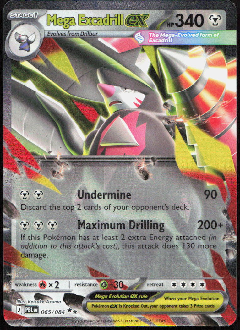 Mega Excadrill ex 065/084 Double Rare Pitch Black Pokemon Holo